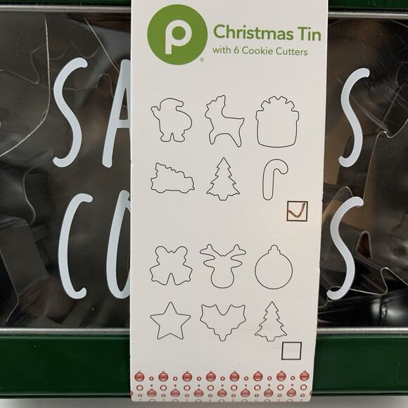 Lot of 6 Santa s Cookie Cutters in Tin Candy Cane Xmas Trees Reindeer Santa New - Picture 3 of 4